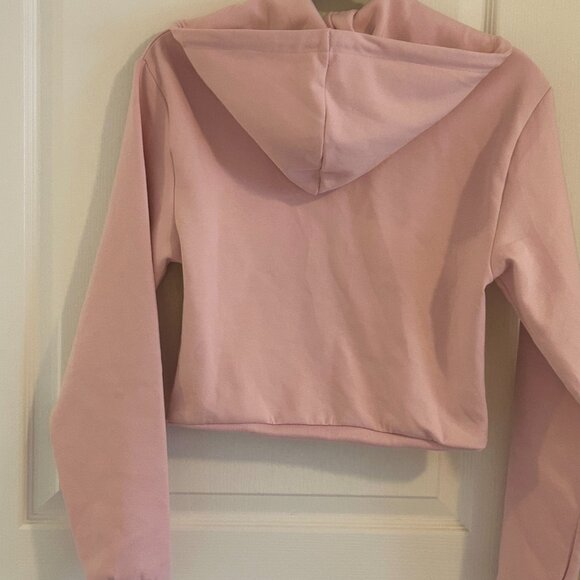 ZARA Cropped Hoodie in Soft Pink — Size M - Picture 2 of 4